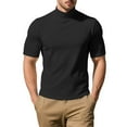 thumbnail image 1 of Taylonsss Men's Solid Color Tight Fit Short Sleeve Shirt High-Neck Casual Summer Top with Soft Acrylic Spandex Blend for Outdoor Daily Use, 1 of 4