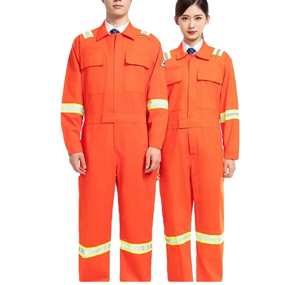 Taylonsss Men's Winter Workwear Reflective Turn-Down Collar Long Sleeve Jumpsuit with Multiple Pockets Casual and Durable Outdoor Work Clothes