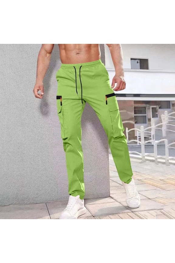 Mens Casual Work Pants with Elastic Waistband Drawstring Pocket Comfortable and Trendy Casual Style