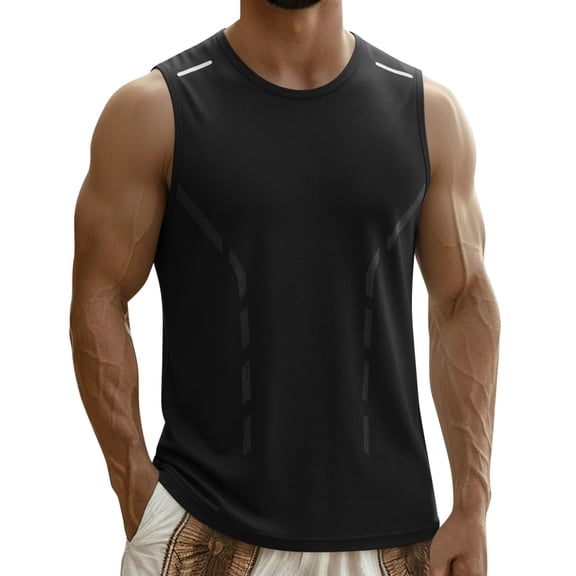 Taylonsss Mens Sleeveless T-Shirt Workout Top Wide Shoulder Design Breathable Fitness Shirt Quick Drying Muscle Tank For Casual Street Style And Training