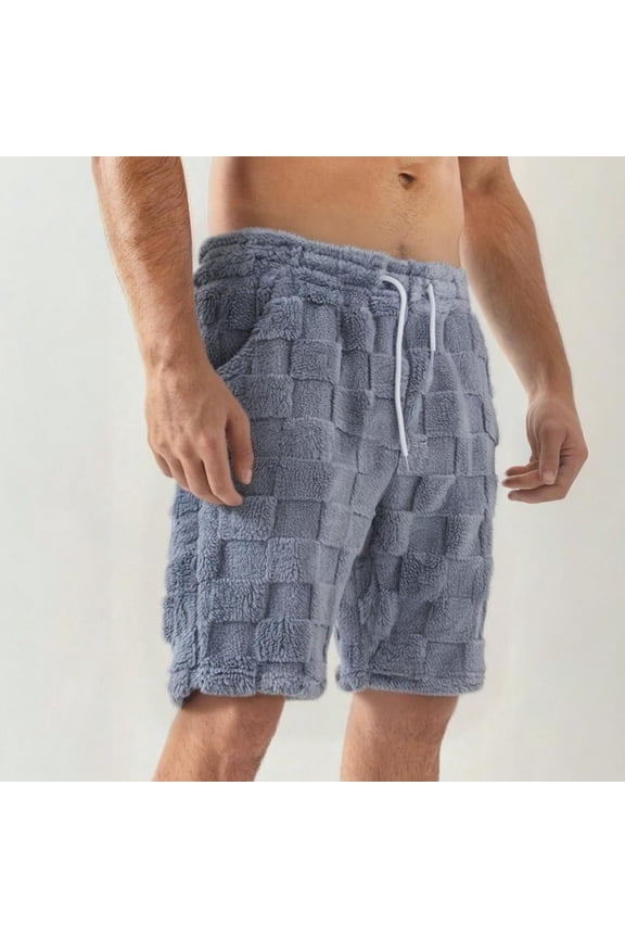 Mens Swim Shorts Elastic Waistband Drawstring Checkered Board Shorts for Swimming Surfing Beach Gym