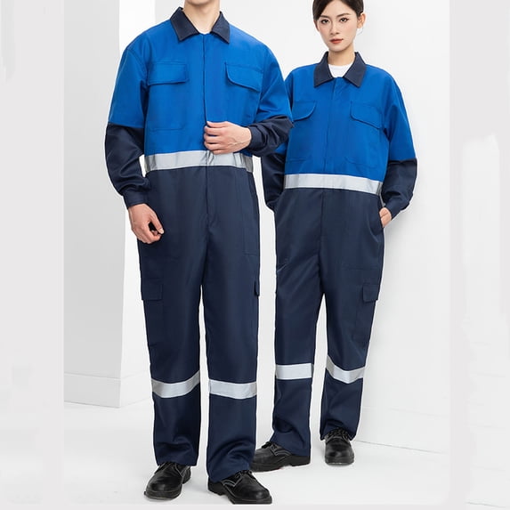Taylonsss Mens Winter Work Jumpsuit Long Sleeve Turn Down Collar Zipper Multiple Pockets Durable and Functional Workwear