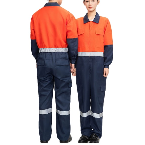 Taylonsss Mens Winter Work Jumpsuit Long Sleeve Turn Down Collar Zipper Multiple Pockets Durable and Functional Workwear