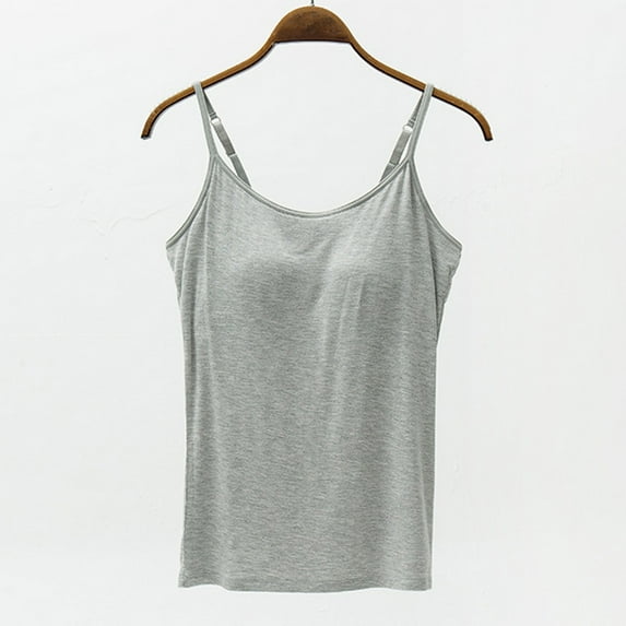 Taylonsss Solid Color Camisole For Women With Chest Pads And Cups That Can Be Worn Externally