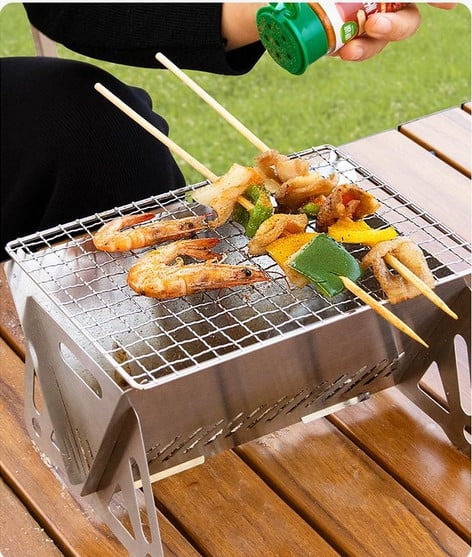 Taylonsss Stainless Steel Outdoor Portable Barbecue Oven Card Carbon Oven