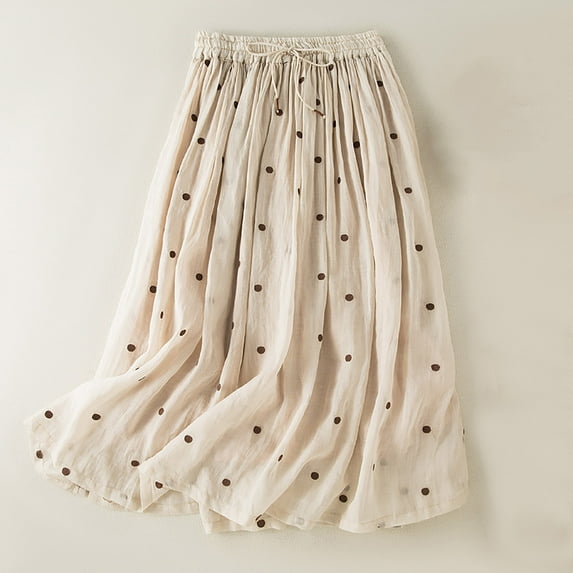 Taylonsss Summer Women Fashion Printed Wave Pointt Bandage Large Skirt Short Skirt