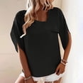 thumbnail image 1 of Taylonsss Summer Women's Elegant Casual Loose Half Sleeve Asymmetric Collar Shirt Top, 1 of 7