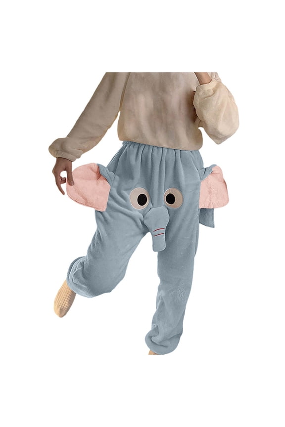 Unisex Couples Soft and Comfortable Polyester Pajama Pants for Warmth Home Lounge Wear Long Sleep Trousers