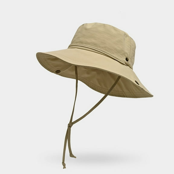 Taylonsss Unisex Solid Color Foldable Sun Hat Breathable Adjustable Drawstring for Hiking Fishing Outdoor Daylight Protection