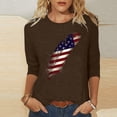 thumbnail image 1 of Taylonsss Women 3/4Sleeves Casual Shirts Pullover Loose Tunic Tops Print Blouse, 1 of 4