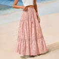thumbnail image 1 of Taylonsss Women Boho Casual Skirts Summer 2025 Lace Embroidery Eyelet Elastic Waist Flowy Tiered Beach Fall Maxi Skirt, 1 of 7