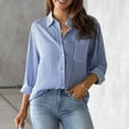 thumbnail image 1 of Taylonsss Women Casual Fashion Sleeve Turndown Collar Button Print Blouses T-shirt, 1 of 7