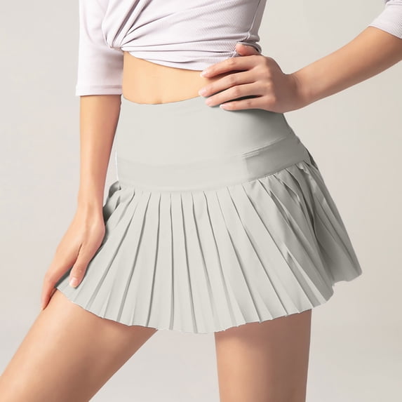 Taylonsss Women High Waist Color Fake Two Piece Tennis Skirt Outdoor Skirt Quick Drying Breathable Personalized Pleated Running Fitness Sports Badminton Shorts