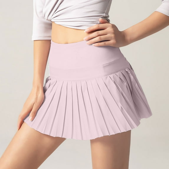 Taylonsss Women High Waist Color Fake Two Piece Tennis Skirt Outdoor Skirt Quick Drying Breathable Personalized Pleated Running Fitness Sports Badminton Shorts