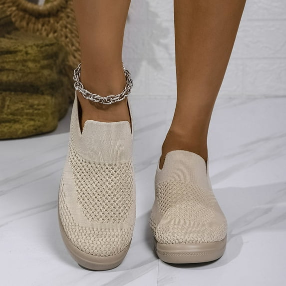Taylonsss Women's Breathable Knit Mesh Slip-On Walking Shoes with Flexible Sole for All-Season Casual Wear Lightweight Comfortable Causal Options