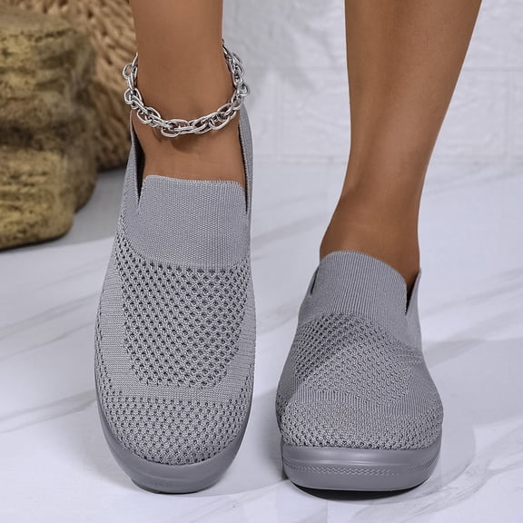 Taylonsss Women's Breathable Knit Mesh Slip-On Walking Shoes with Flexible Sole for All-Season Casual Wear Lightweight Comfortable Causal Options