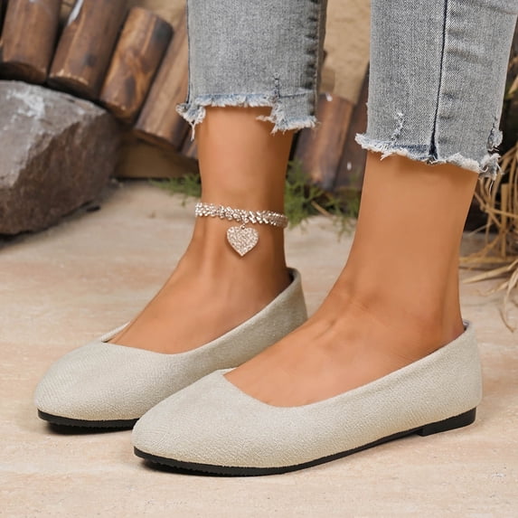 Taylonsss Women's Casual Fashion Slip-On Loafers for Plus Size Soft Sole Round Toe Flat Shoes with All-Day Comfort Versatile for Office Casual and Everyday Wear