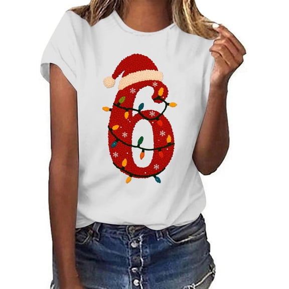 Taylonsss Women's Casual Printed Short Sleeve Round Neck T-Shirt Top - Soft Polyester Spandex Blend Summer Comfort Fit Home Wear