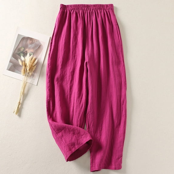 Taylonsss Women's Casual Relaxed Fit Cropped Pants Double Bloomers Solid Color Soft Fabric Easy Wear for Lounge Outdoor and Daily Use