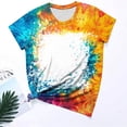 thumbnail image 1 of Taylonsss Women's Casual Retro Style Casual Printed Short Sleeve Blouse V-Sleeve Blouse/Shirt, 1 of 4