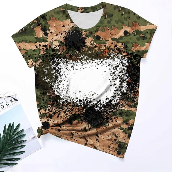 Taylonsss Women's Casual Retro Style Casual Printed Short Sleeve Blouse V-Sleeve Blouse/Shirt