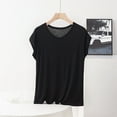 thumbnail image 1 of Taylonsss Women's Casual Short-Sleeve Sleepwear Solid Color Round Neck Home Loungewear, 1 of 3