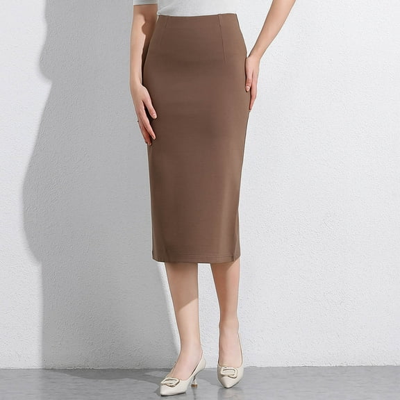 Taylonsss Women’s Classic Below Knee Pencil Skirt Stretch Line Midi Skirt of Business Casual Outfits