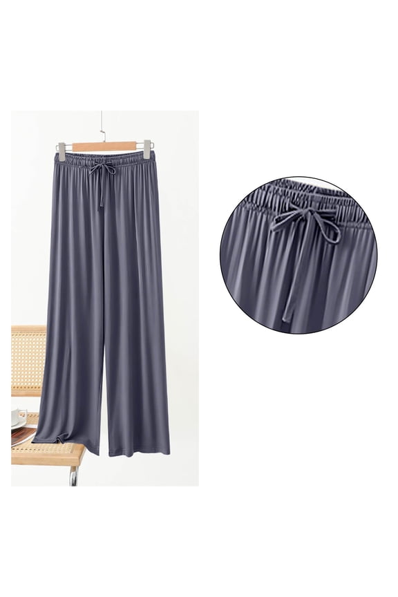 Women's Cozy Fashionable Modal Cotton Polyester Blend Elastic Waist Pajama Pants for Home Lounge Wear Warmth and Daily Comfort