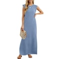 thumbnail image 1 of Taylonsss Women's Fashion Sleeveless Round Neck Pleated Mini Dress Casual Solid Color Spring Summer Daily Party Wear, 1 of 7