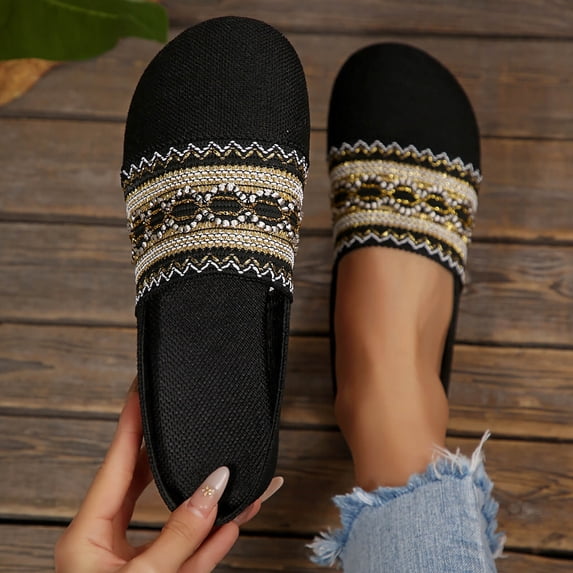 Taylonsss Women's Fashionable Casual Flats with Romantic Lace Embellishment Breathable Design Comfortable Flat Sole Versatile Slip-On for Daily Use in Spring and Summer