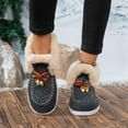 thumbnail image 1 of Taylonsss Women's Faux Fur Lined Denim-Textured Slip-On Flat Shoes with Thick Sole for Winter Indoor and Outdoor Wear Comfortable Warm Casual Shoes, 1 of 8