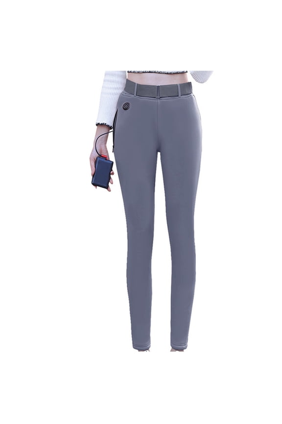 Women's Heated Fleece-Lined Yoga Pants with USB Heating and Temperature Control for Warmth and Comfort