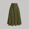 thumbnail image 1 of Taylonsss Women's High Waist Tiered Midi Skirt Flowy Ruffle Beach Vacation A-Line Skirts Work Solid Casual Summer Clothes, 1 of 6