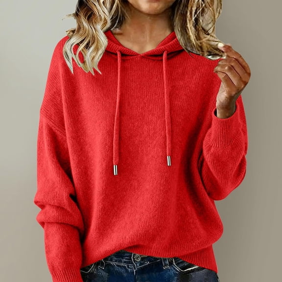 Taylonsss Women's Long Sleeve Knitted Sweater Pullover Hooded Winter Warm Comfortable Casual Fashion Tops