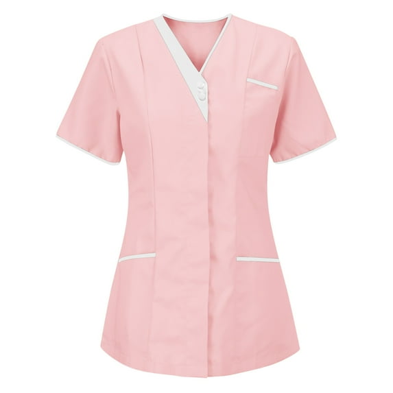 Taylonsss Women's Nurses Tunic Uniform Clinic Carer V-Neck Protective Clothing Tops