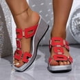 thumbnail image 1 of Taylonsss Women's Peep-Toe Wedge Sandals Fashionable Comfortable Soft-Soled Casual Plus Size for Spring Summer Beach and Party Wear, 1 of 9