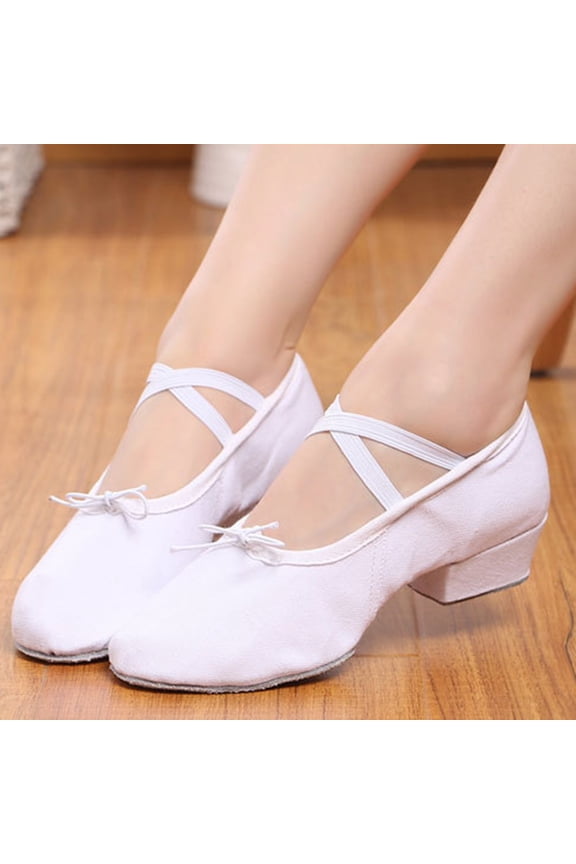 Women's Plus-Size Soft-Soled Lace-Up Dance Shoes with 3.5cm Low Heel Spring Summer Trendy Comfortable for Dancing Ballroom and Daily Use