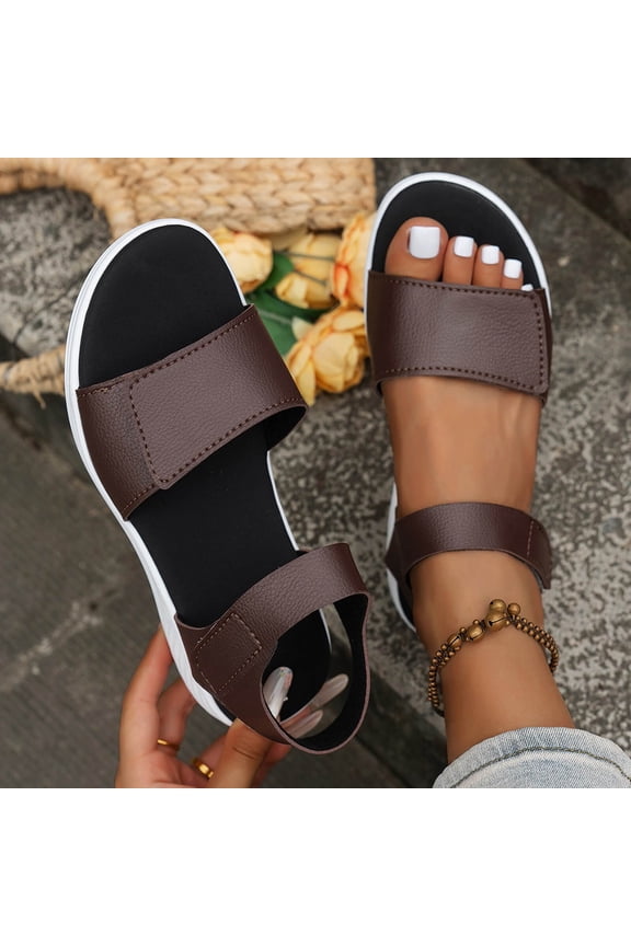 Women's Plus Size Wedge Heel Sandals with Soft Cushioned Sole Adjustable Ankle Strap Non-Slip Traction for Casual Everyday Wear in Spring and Summer