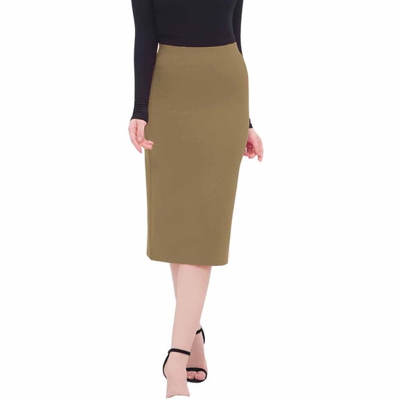 Taylonsss Women's Summer Skirt High Waisted Stretchy Bodycon Solid Color Rhinestone Embellished Elegant Casual Outfit