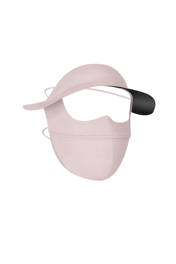 Women's Summer Sun Mask with Black Visor Nylon Ice Silk Breathable Cycling Face Cover Sport Outdoor Style