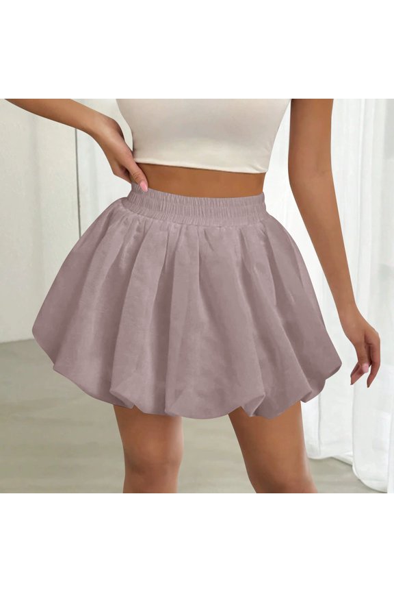 Women's Sweet Lantern Short Skirt Sheer Mesh Fluffy Tutu Casual Party Wear