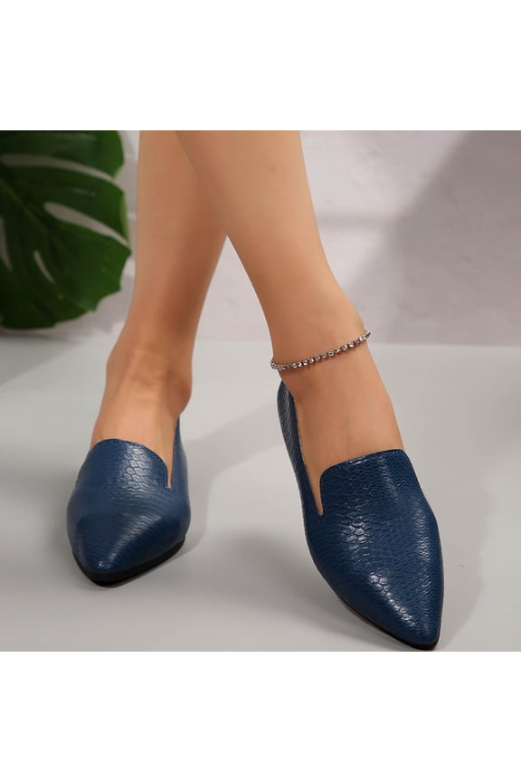 Women's Versatile Casual All-Season Breathable Soft-Soled Plus Size Trendy British Style Pointed-Toe Flat Shoes for Everyday Comfort