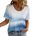 thumbnail image 1 of Taylonsss Women's Vintage Gradient Printed Round Neck Short Sleeve T-Shirt Casual Sports Top for Fitness and Daily Wear Comfortable Stretch Breathable Fabric for Spring Summer, 1 of 9