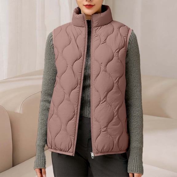 Taylonsss Women's Winter Down Vest Lightweight Stand Collar Sleeveless Short Style White Duck Feather Filled Warm Casual Outdoor Wear Jacket