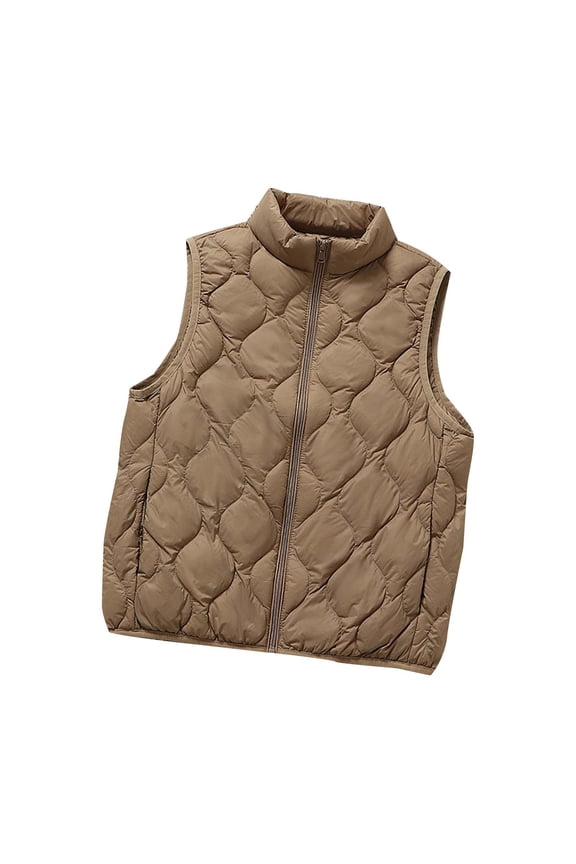 Women's Winter Down Vest Lightweight Stand Collar Sleeveless Short Style White Duck Feather Filled Warm Casual Outdoor Wear Jacket