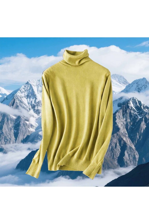 Women's Winter Warmth Acrylic High Neck Stack Neck Pullover Sweater Slim Fit Versatile Knit Top for Office Party and Daily Use