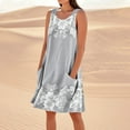 thumbnail image 1 of Taylonsss Womens Casual Dress Sleeveless Linen Cotton Loose Fit with Pockets Boho Relaxed Everyday Wear, 1 of 5