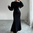 thumbnail image 1 of Taylonsss Womens Casual Round Neck Long Sleeve Midi Dress Stylish Flowy Everyday Outfit, 1 of 3
