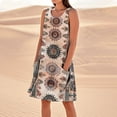 thumbnail image 1 of Taylonsss Womens Casual Sleeveless Linen Cotton Dress Solid Color Loose Fit with Pockets Relaxed Beachwear Daily Outfit, 1 of 5