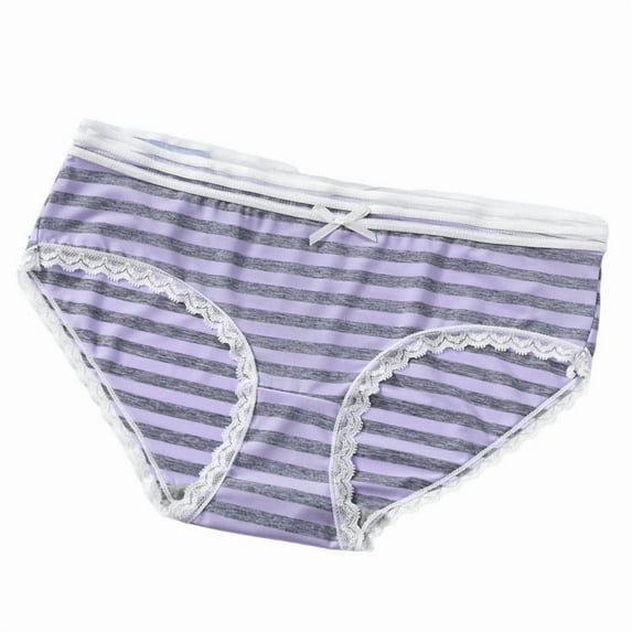Taylonsss Womens Color Block Striped Lace Bikini Panties Comfortable Everyday Underwear